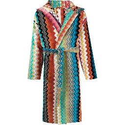 MISSONI HOME Giacomo multicolored fabric hooded bathrobe for men