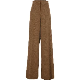 Pants with pockets and straight hems in Tech Fabric beige for women