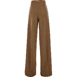 Pants with pockets and straight hems in Tech Fabric beige for women