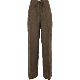 Brown Relaxed drawstring Pants