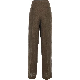 Brown Relaxed drawstring Pants