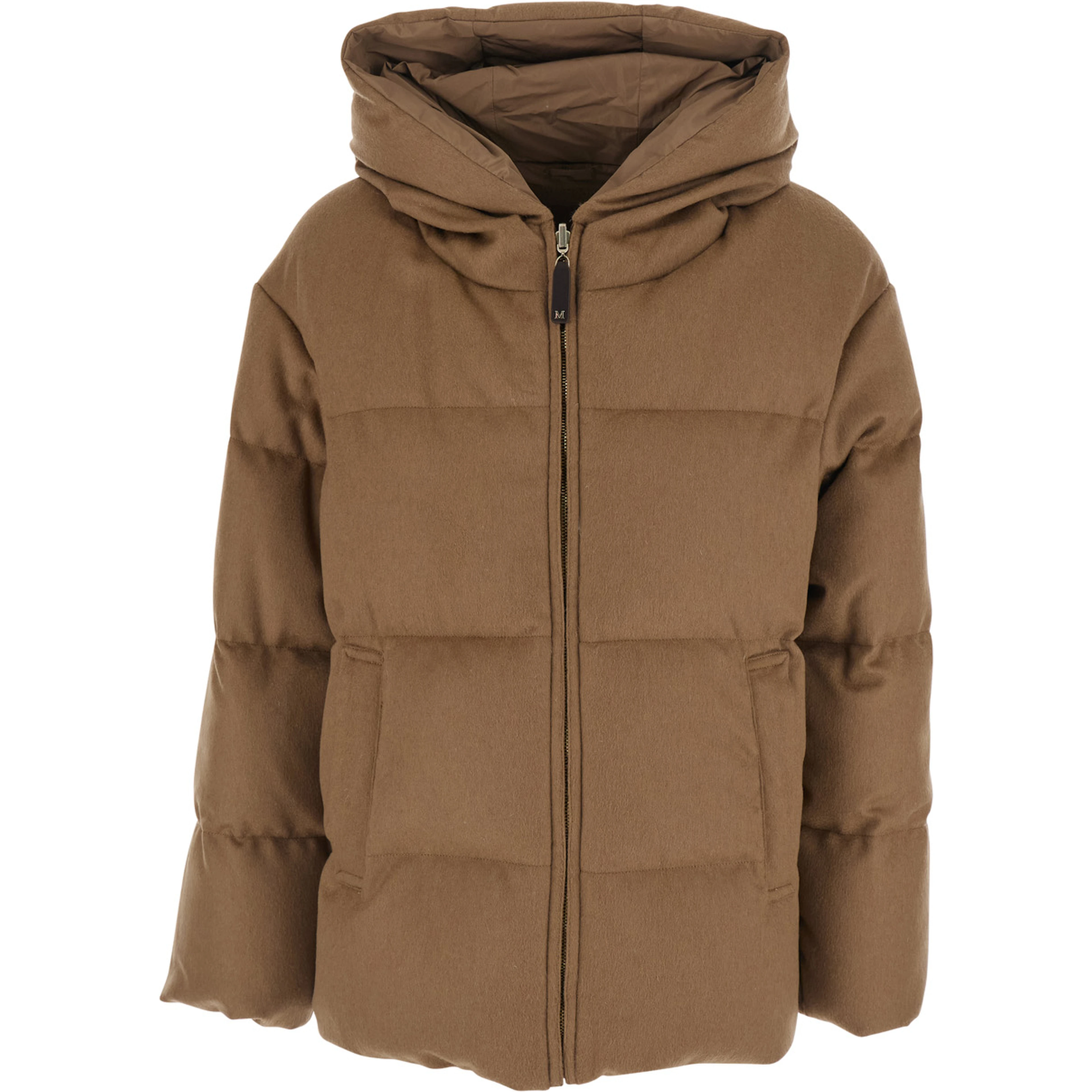 Down jacket Dama with high collar and long sleeves in Tech Fabric Beige Woman