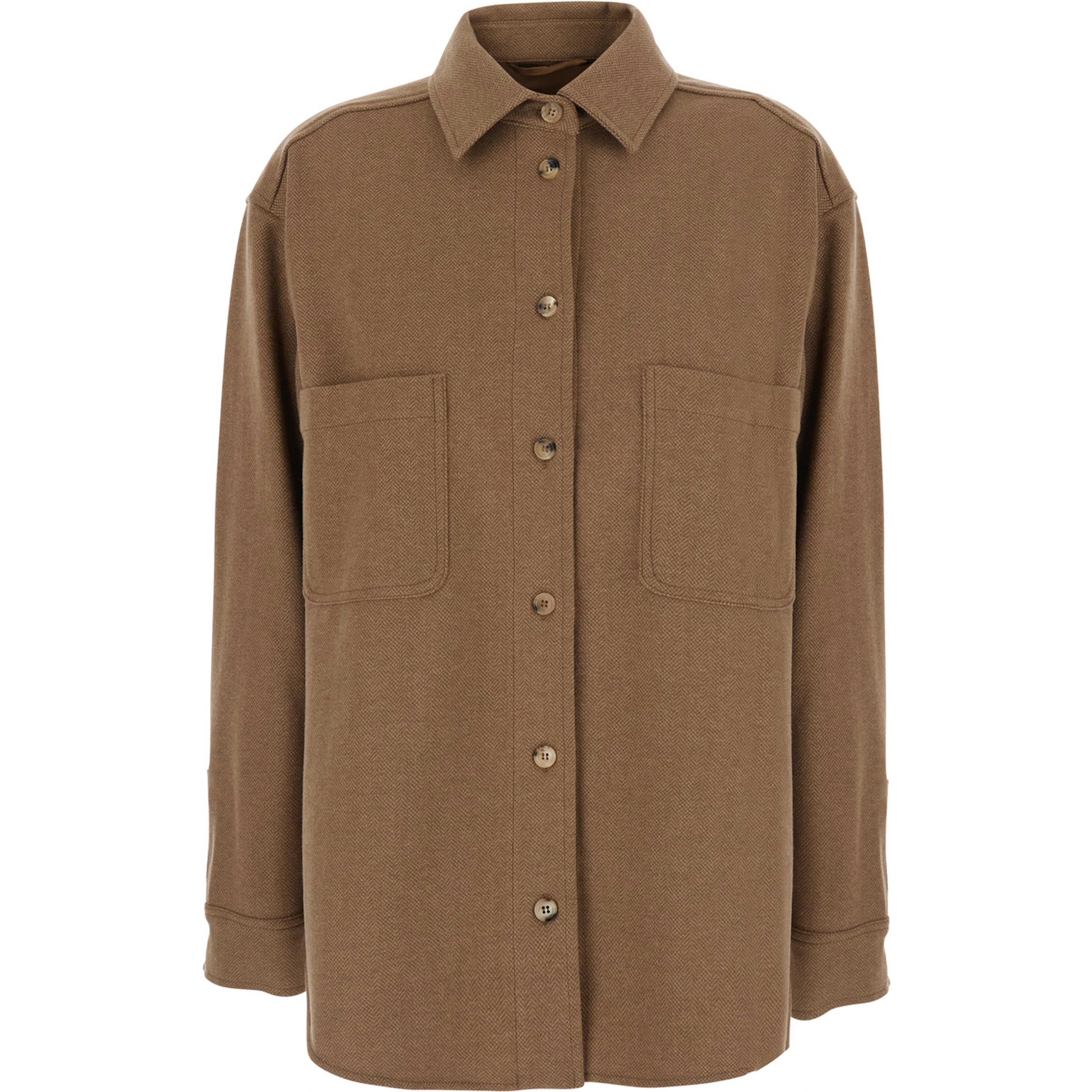 LADINO Shirt with collar and long sleeves in Tech Fabric beige for women
