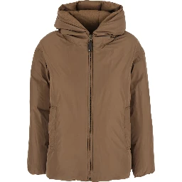 Down jacket Dama with high collar and long sleeves in Tech Fabric Beige Woman