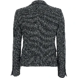 DARIA SINGLE BREASTED SHORT CHECK JACKET with notched revers and one-button closure in Gray women