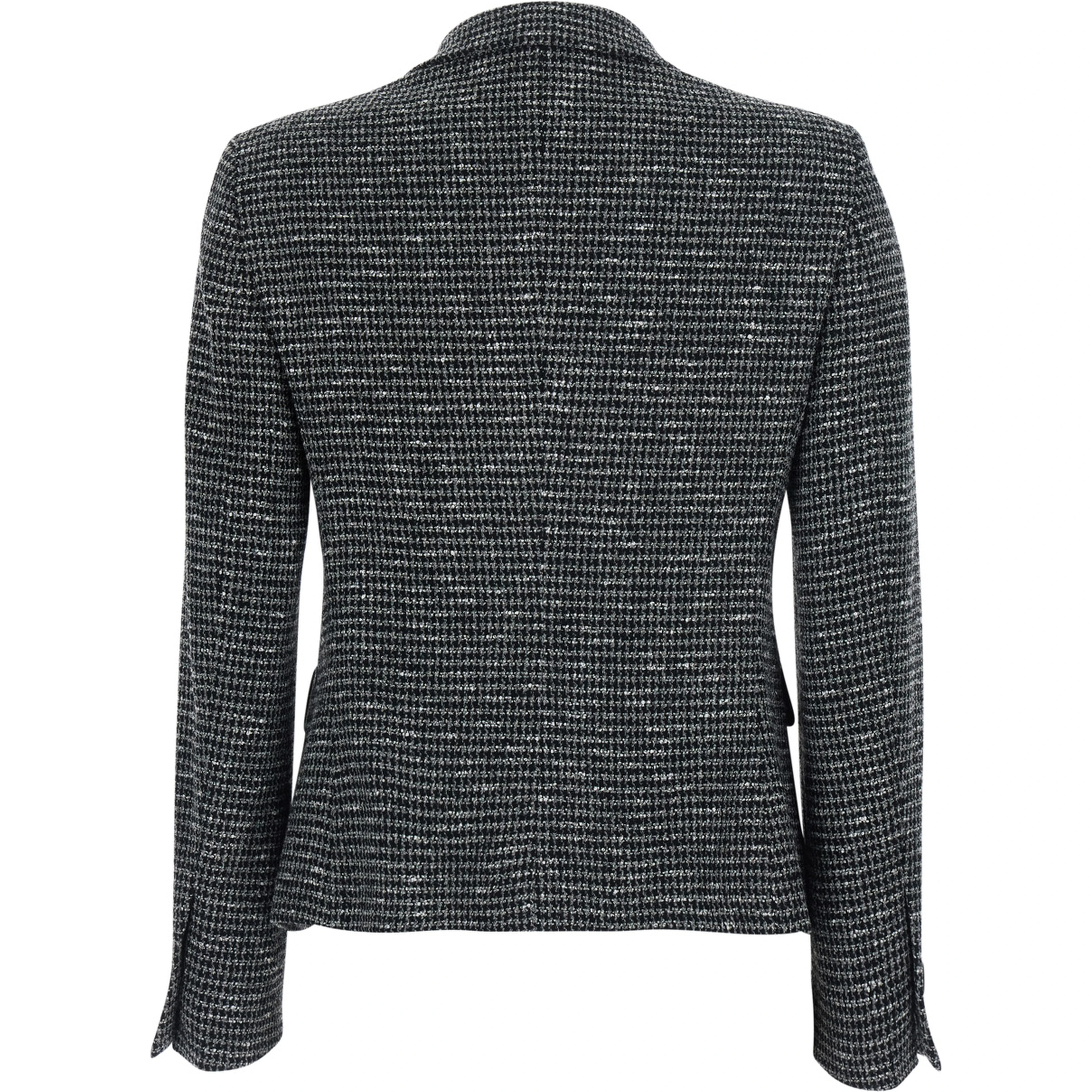 DARIA SINGLE BREASTED SHORT CHECK JACKET with notched revers and one-button closure in Gray women