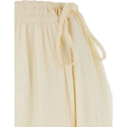 Silk Skirt with Elegant Details in Yellow Women