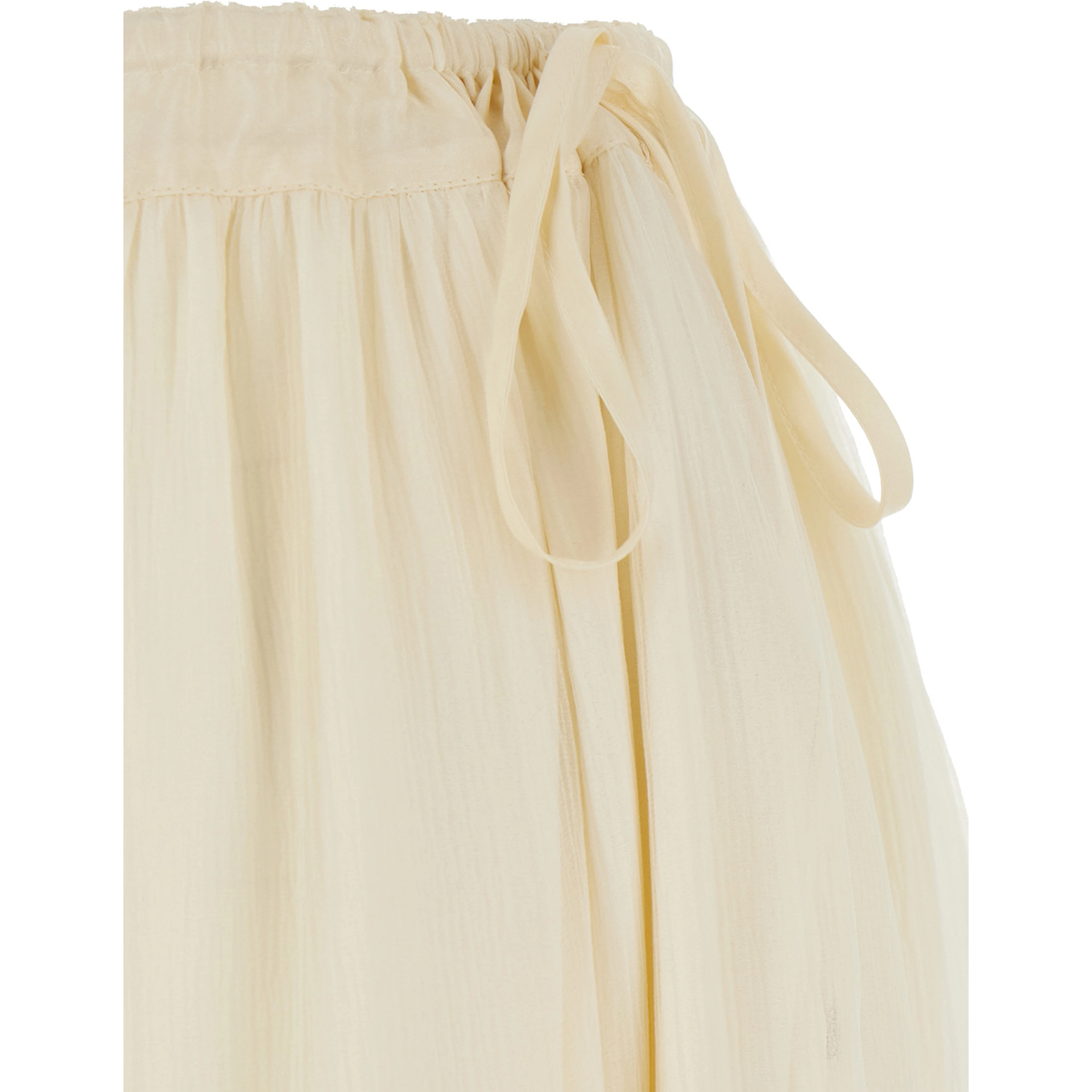 Silk Skirt with Elegant Details in Yellow Women