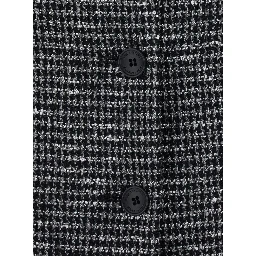 DARIA SINGLE BREASTED SHORT CHECK JACKET with notched revers and one-button closure in Gray women