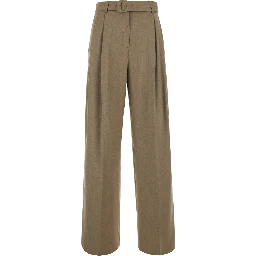MASTICE Pants with pockets and front closure in Beige for women
