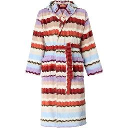 MISSONI HOME Mens multicolored fabric hooded bathrobe