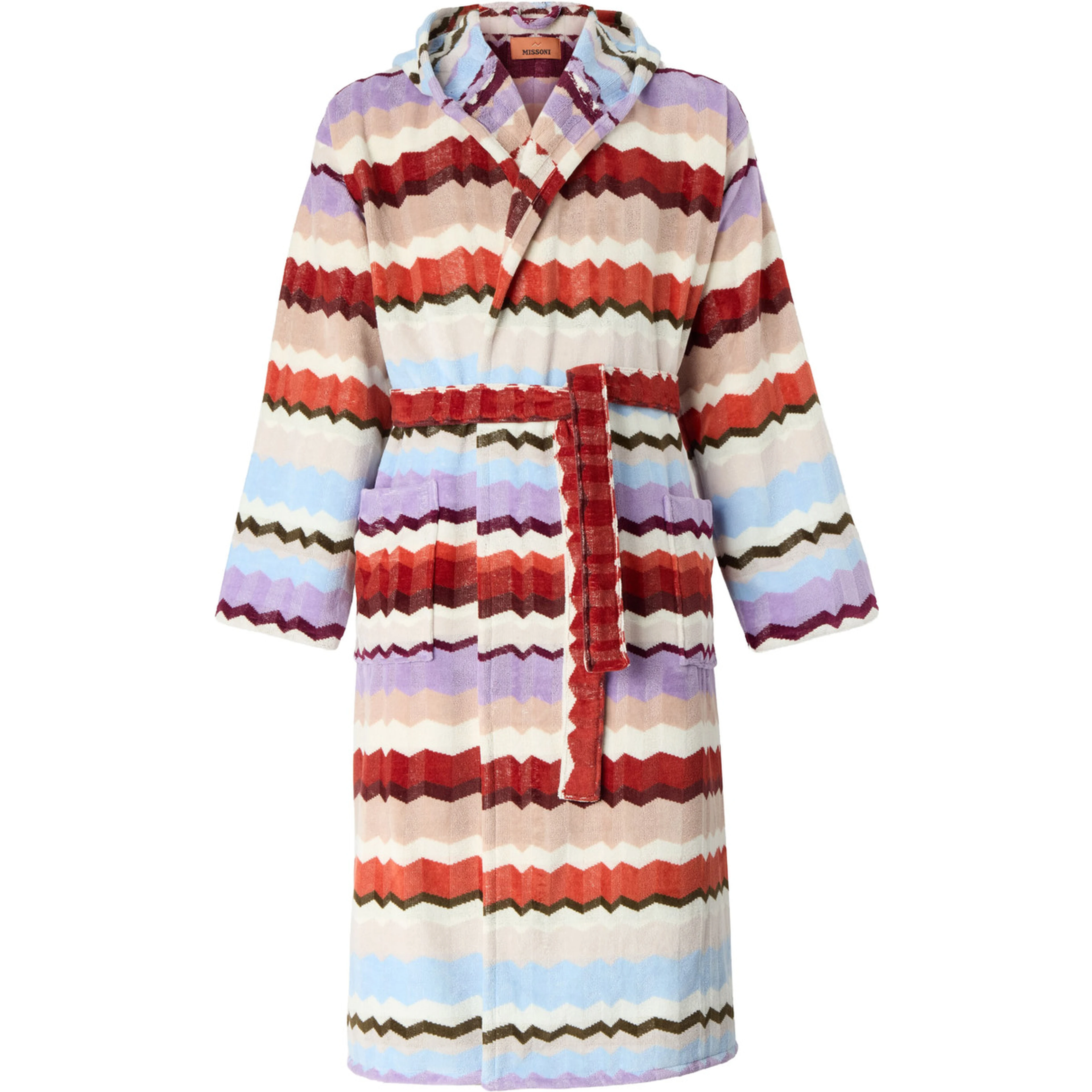 MISSONI HOME Mens multicolored fabric hooded bathrobe