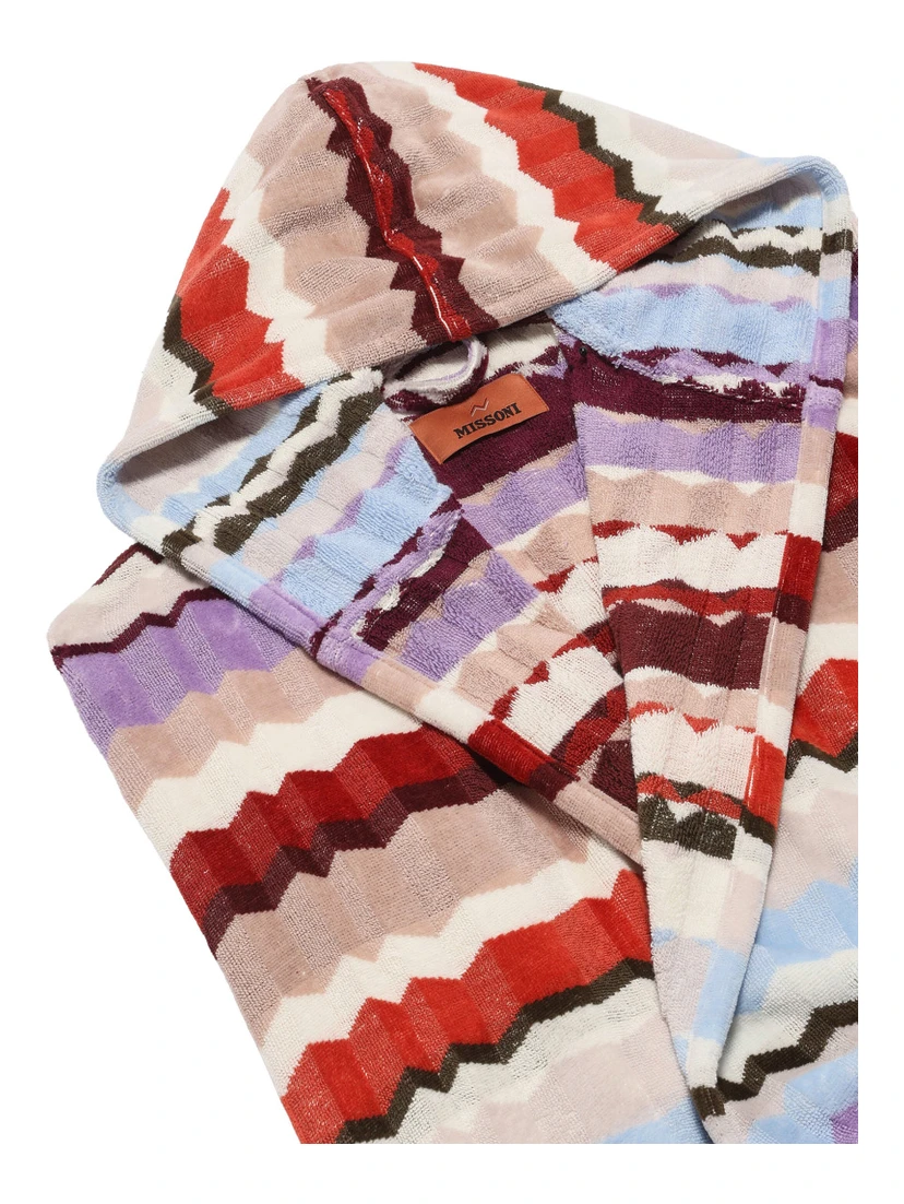 MISSONI HOME Mens multicolored fabric hooded bathrobe