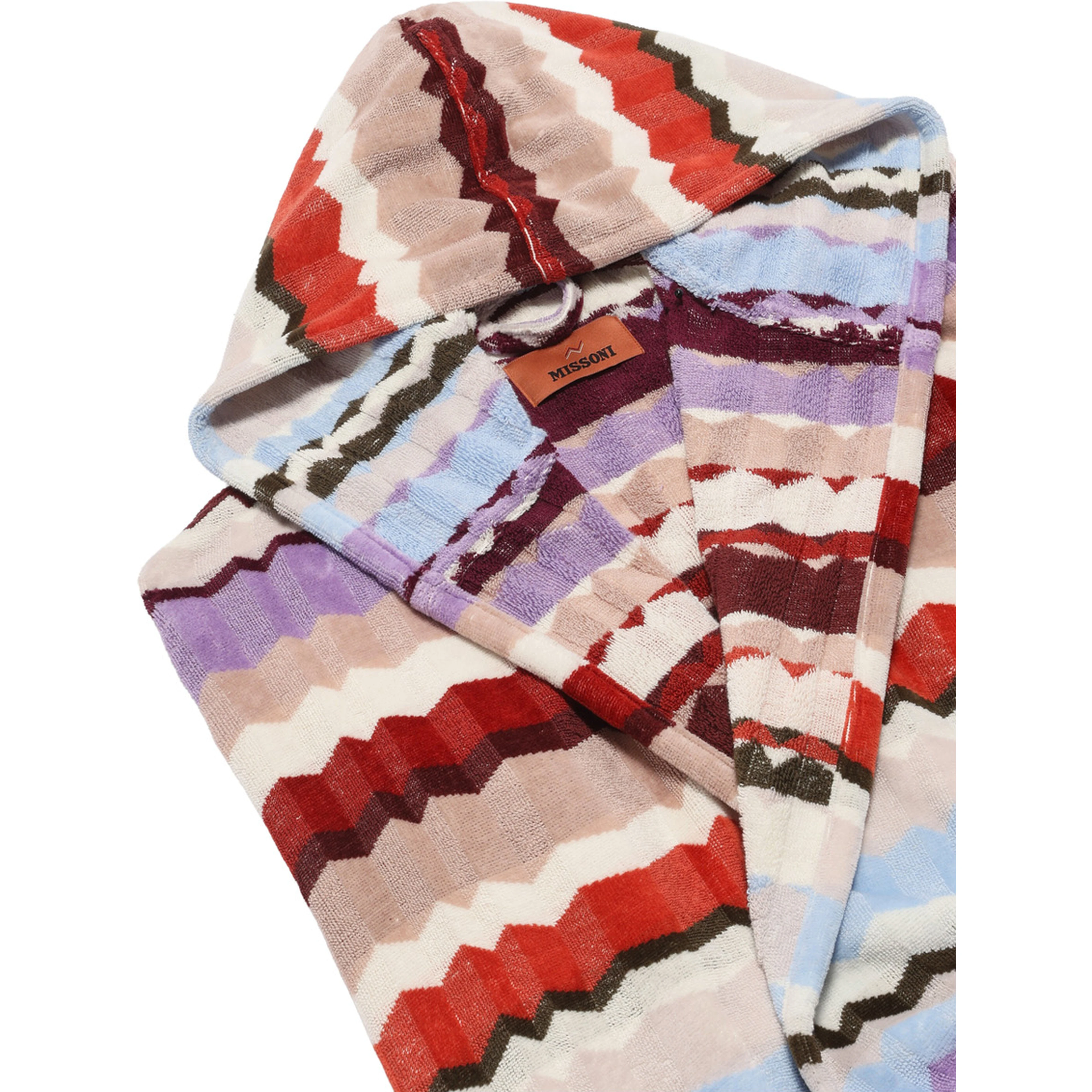 MISSONI HOME Mens multicolored fabric hooded bathrobe