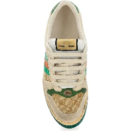 Sneaker Screener with Web Detail on the Side in GG Supreme Canvas and Multicolor Leather for Men