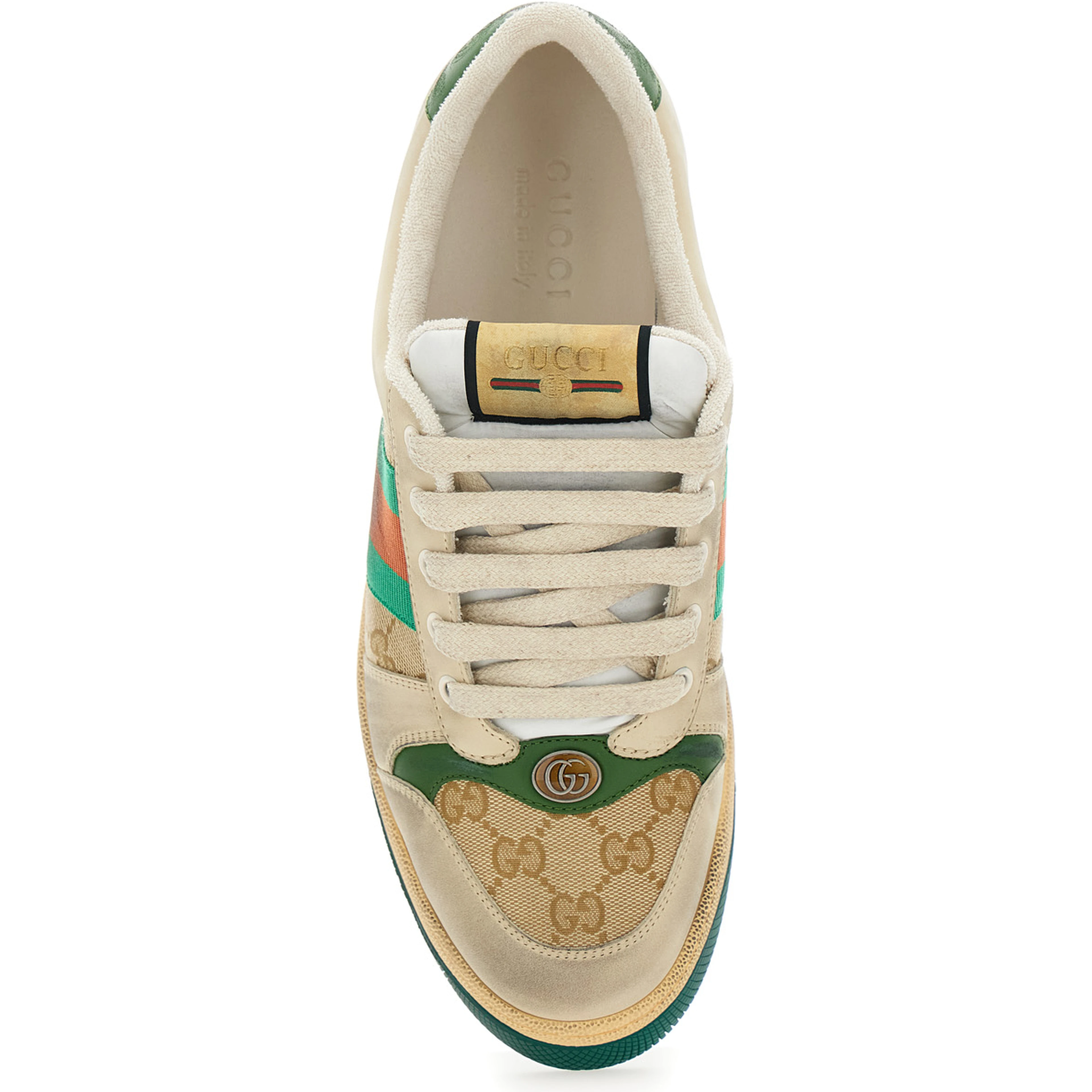Sneaker Screener with Web Detail on the Side in GG Supreme Canvas and Multicolor Leather for Men