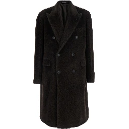 Coat LONDON Brown with Notched Revers and Front Closure