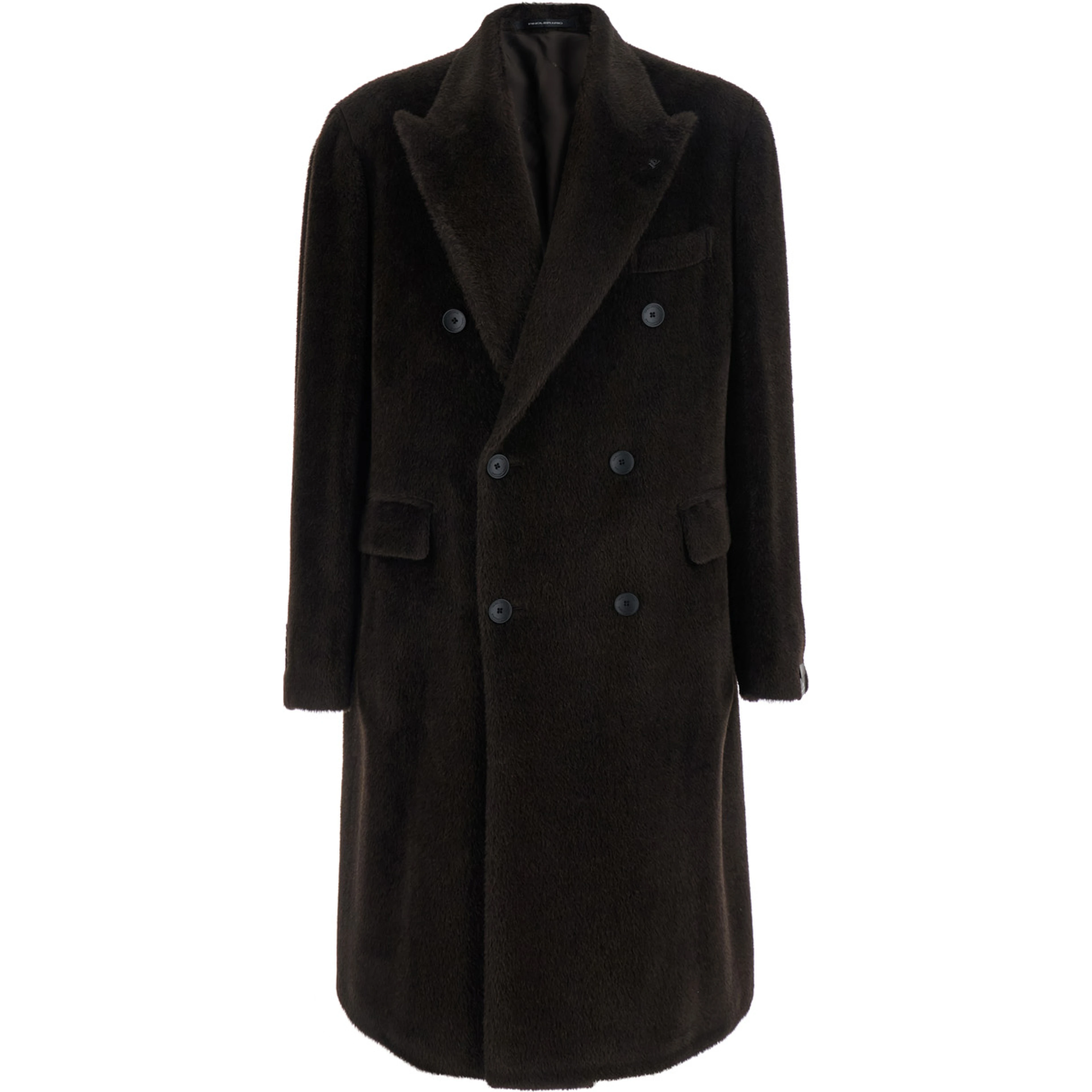 Coat LONDON Brown with Notched Revers and Front Closure