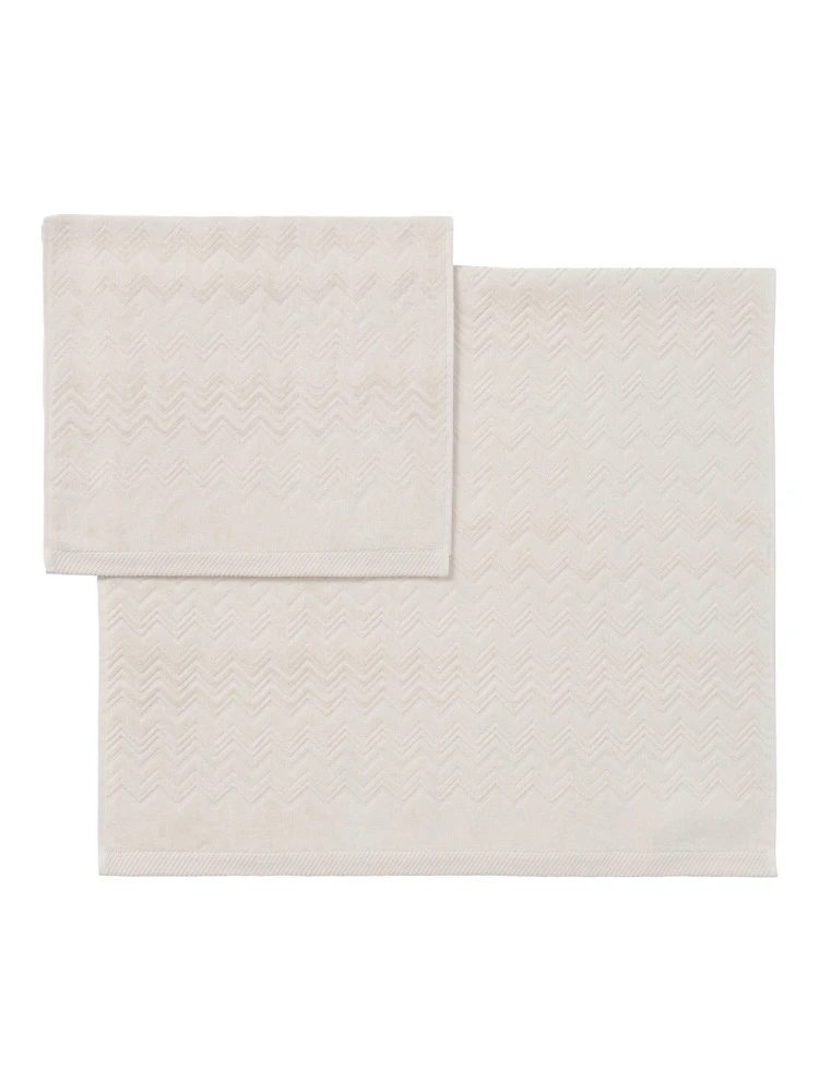 MISSONI HOME White two-piece towel set in fabric unisex