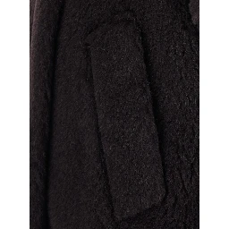 Cloak TEBE1 with high collar and long sleeves in Tech Fabric brown women