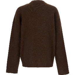 Crewneck Sweater with AMI de Coeur Logo in Brown for Men