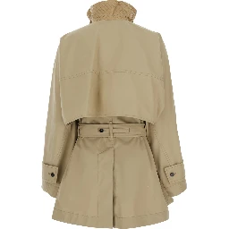 LIGHT COTTON SHORT TRENCH COAT INTRECCIO COLLAR