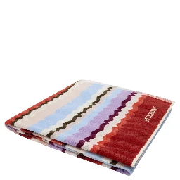 MISSONI HOME EVA beach towel with multicolored fabric embroidery for men and women