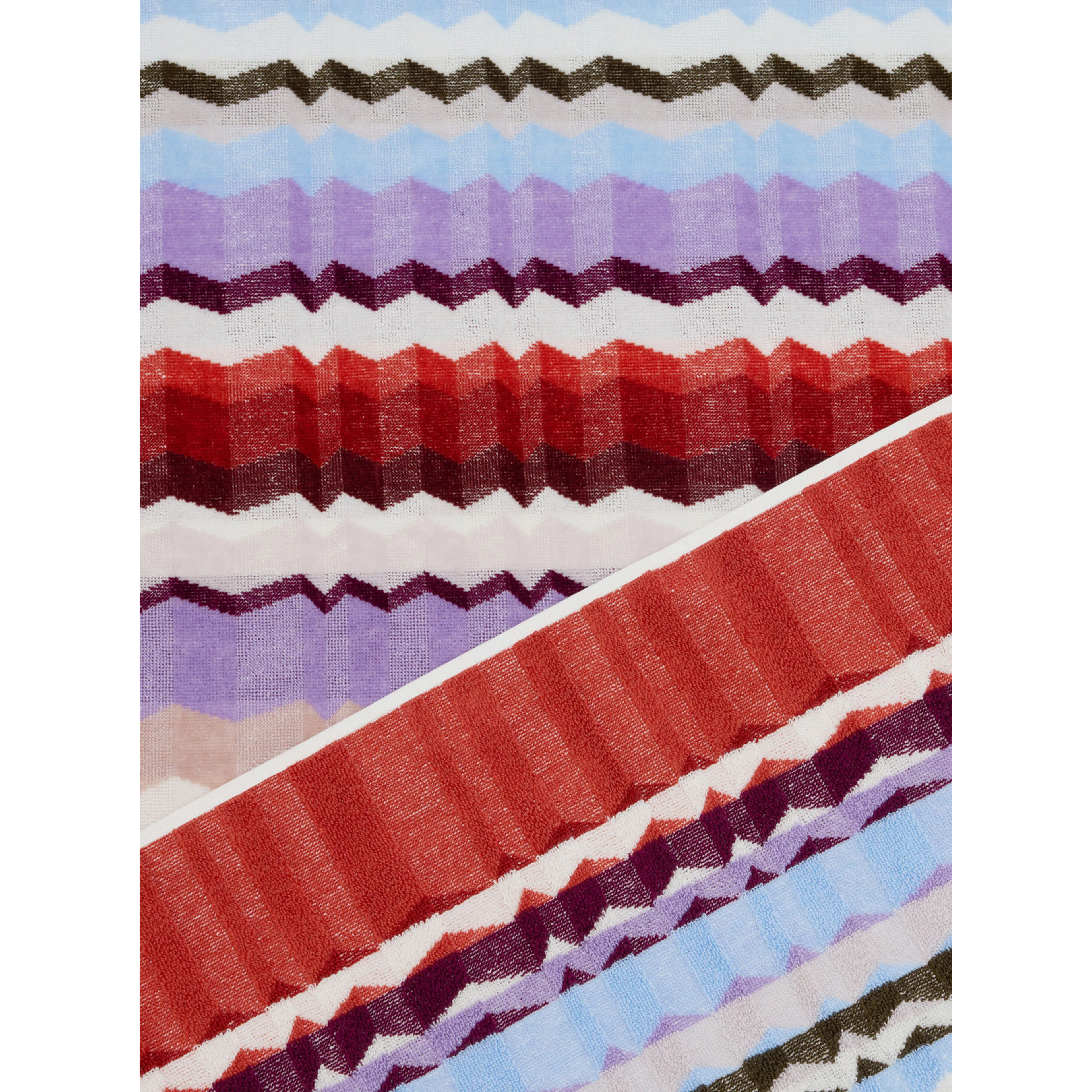 MISSONI HOME EVA beach towel with multicolored fabric embroidery for men and women