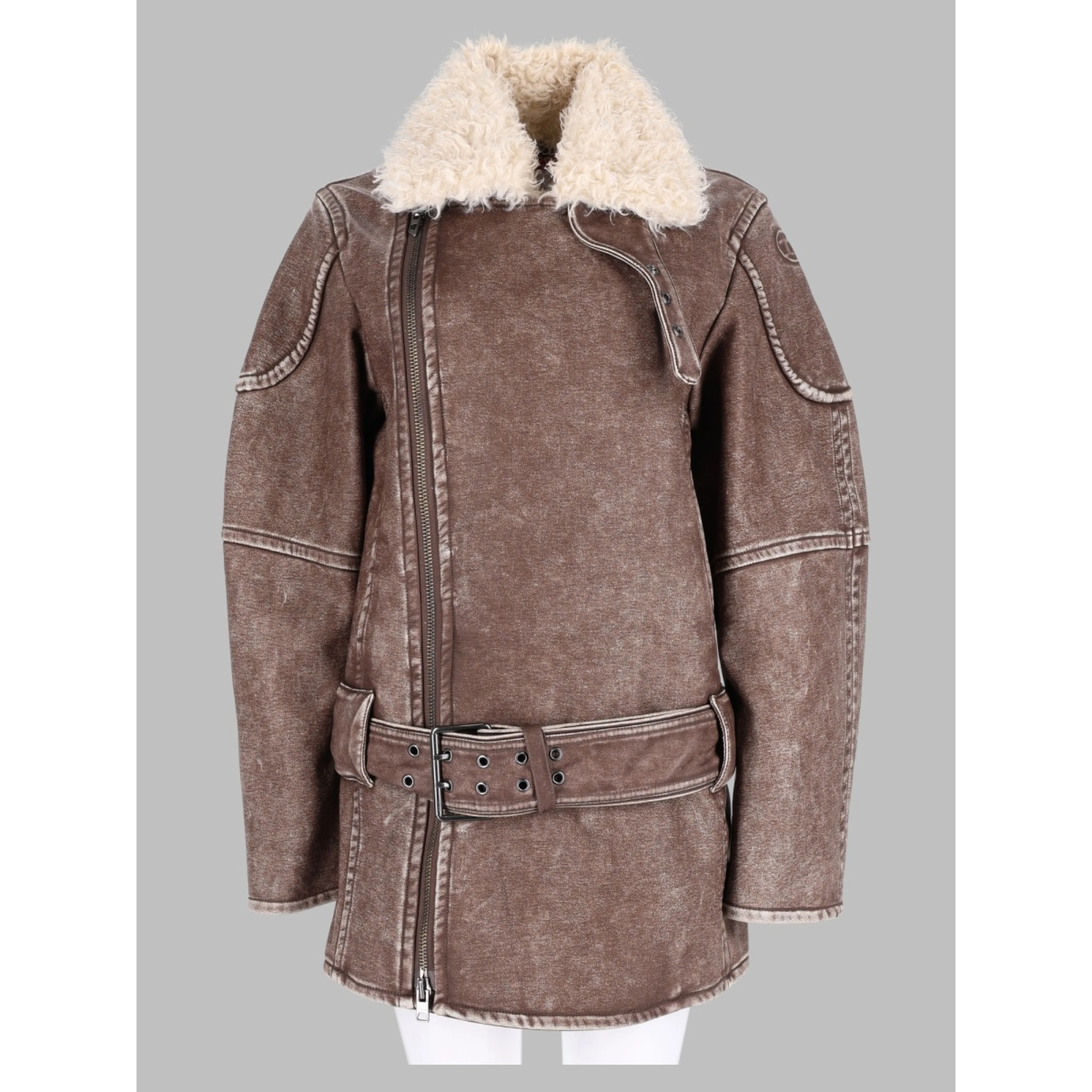 Cappotto Doppiopetto Stile Aviator-Biker