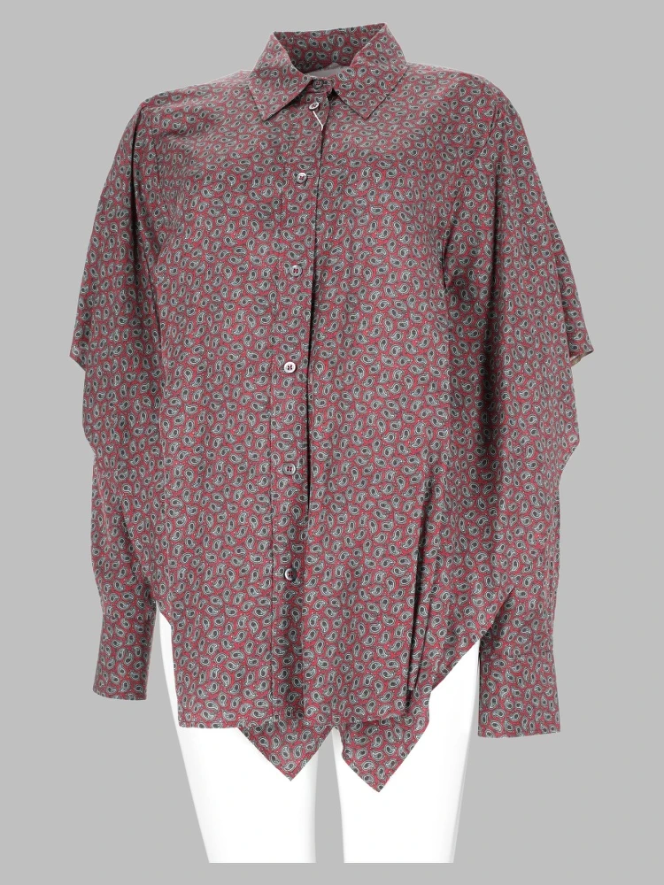 Camicia con Maniche a Mantella e Stampa Paisley