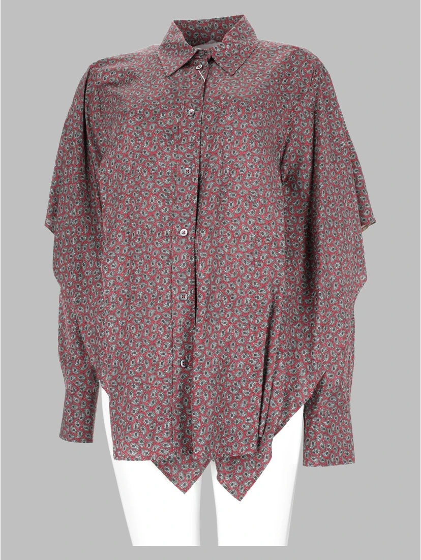 Camicia con Maniche a Mantella e Stampa Paisley