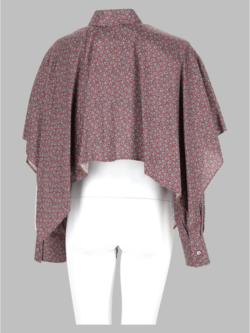 Camicia con Maniche a Mantella e Stampa Paisley