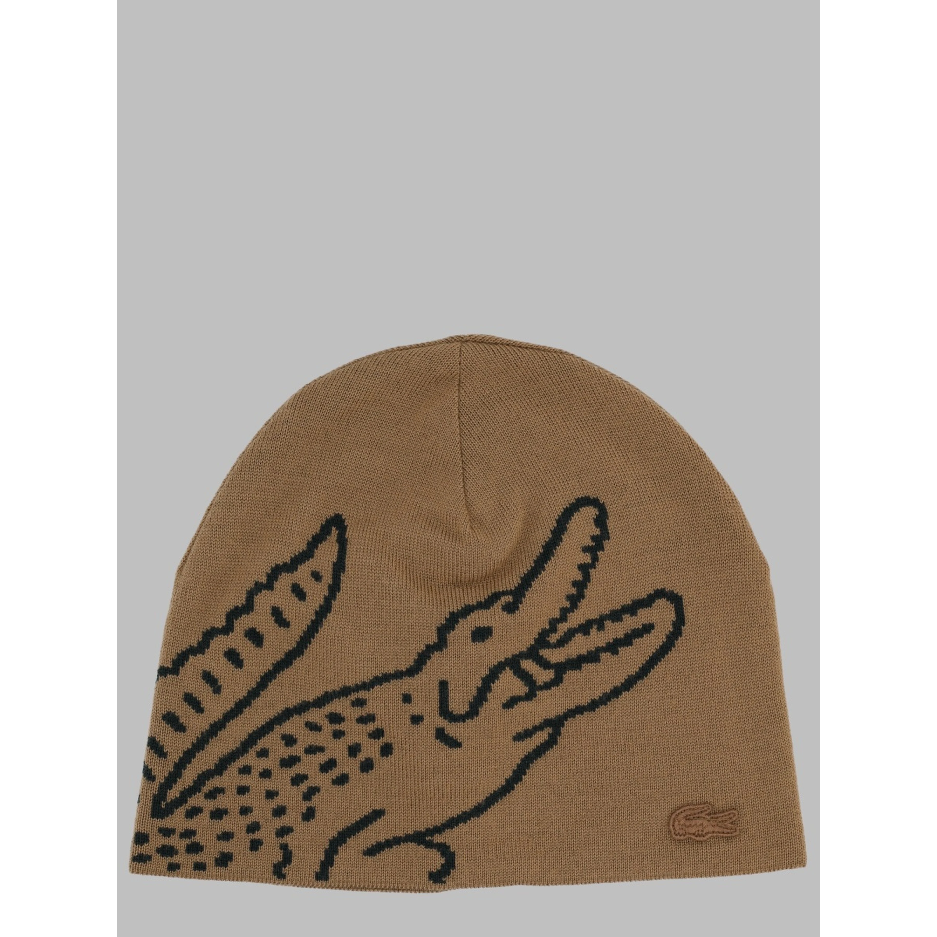 Berretto in Lana con Coccodrillo Jacquard