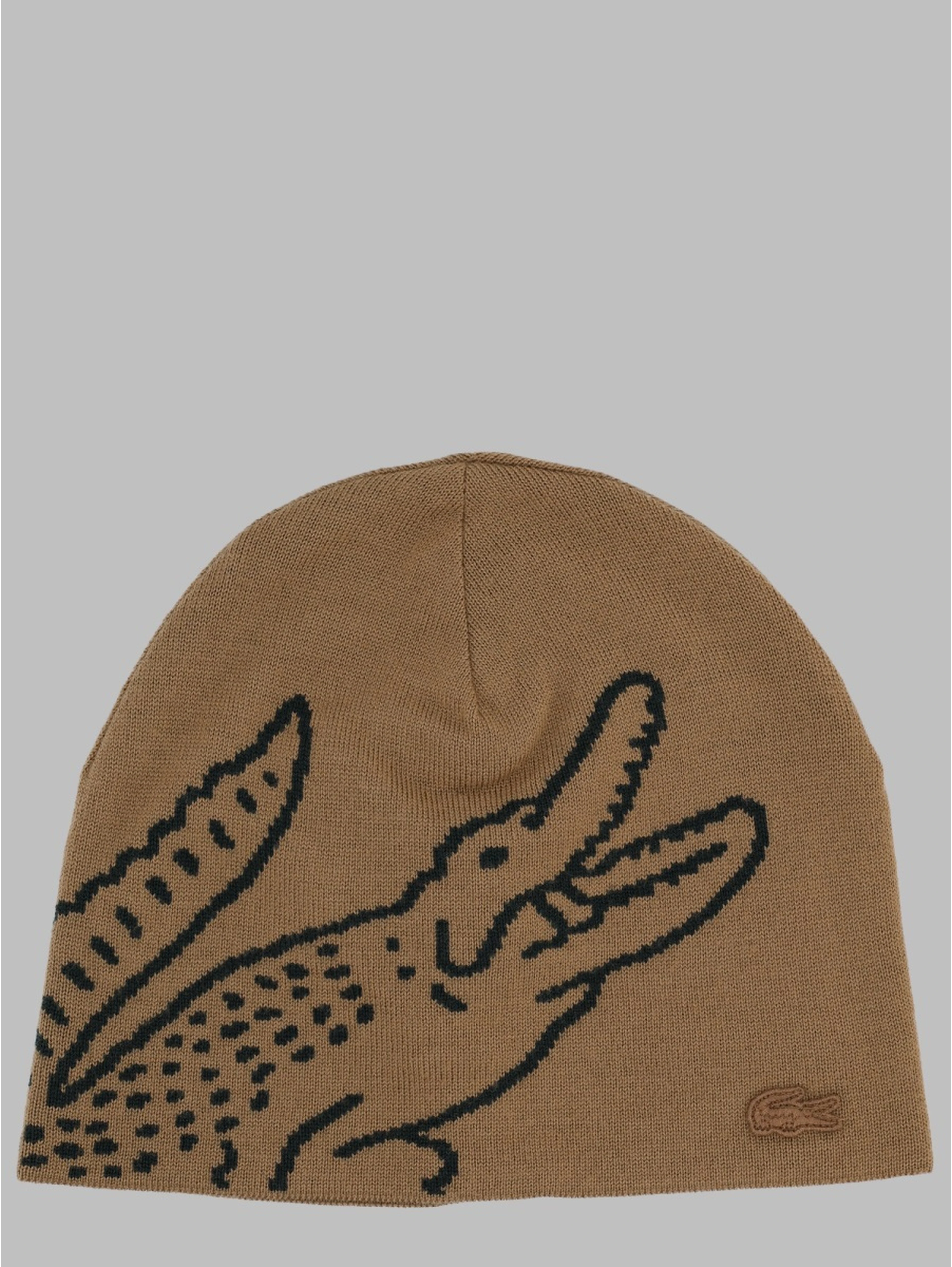 Berretto in Lana con Coccodrillo Jacquard