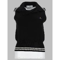 Top Smanicato In Maglia Di Cotone e Cashmere