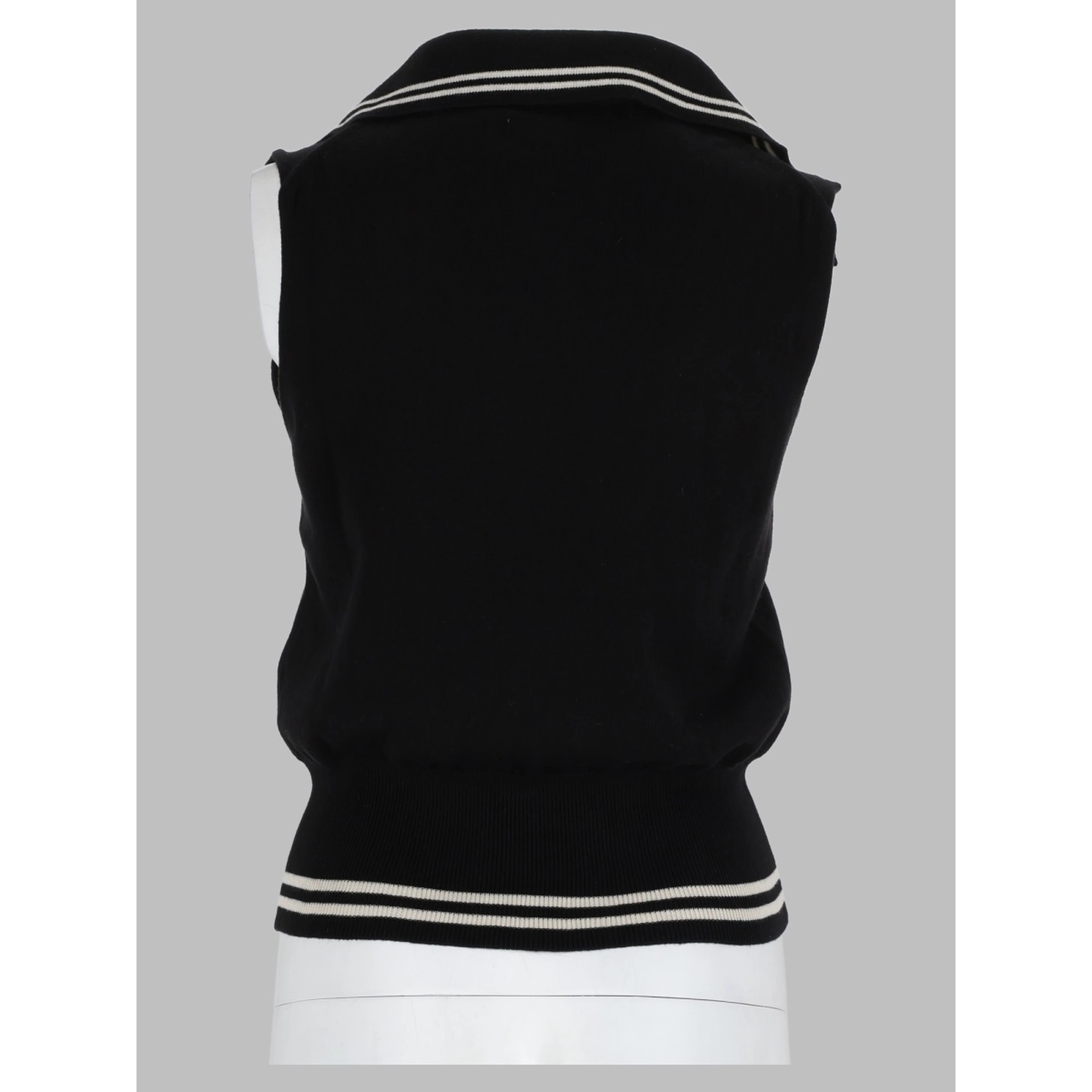 Top Smanicato In Maglia Di Cotone e Cashmere