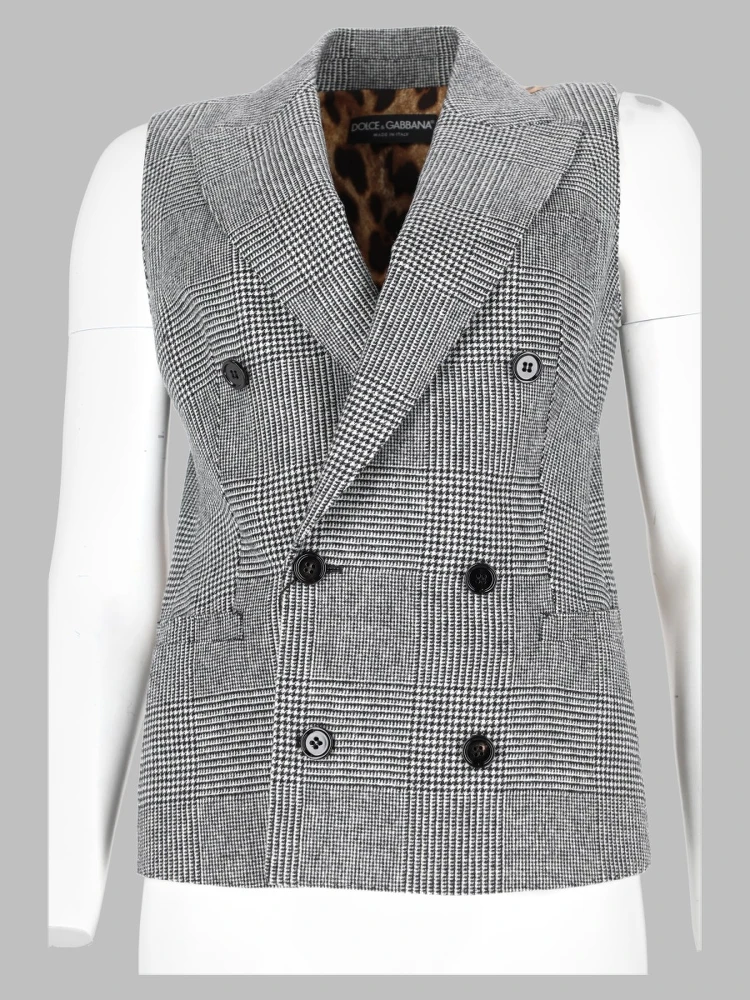 Gilet In Flanella Principe Di Galles