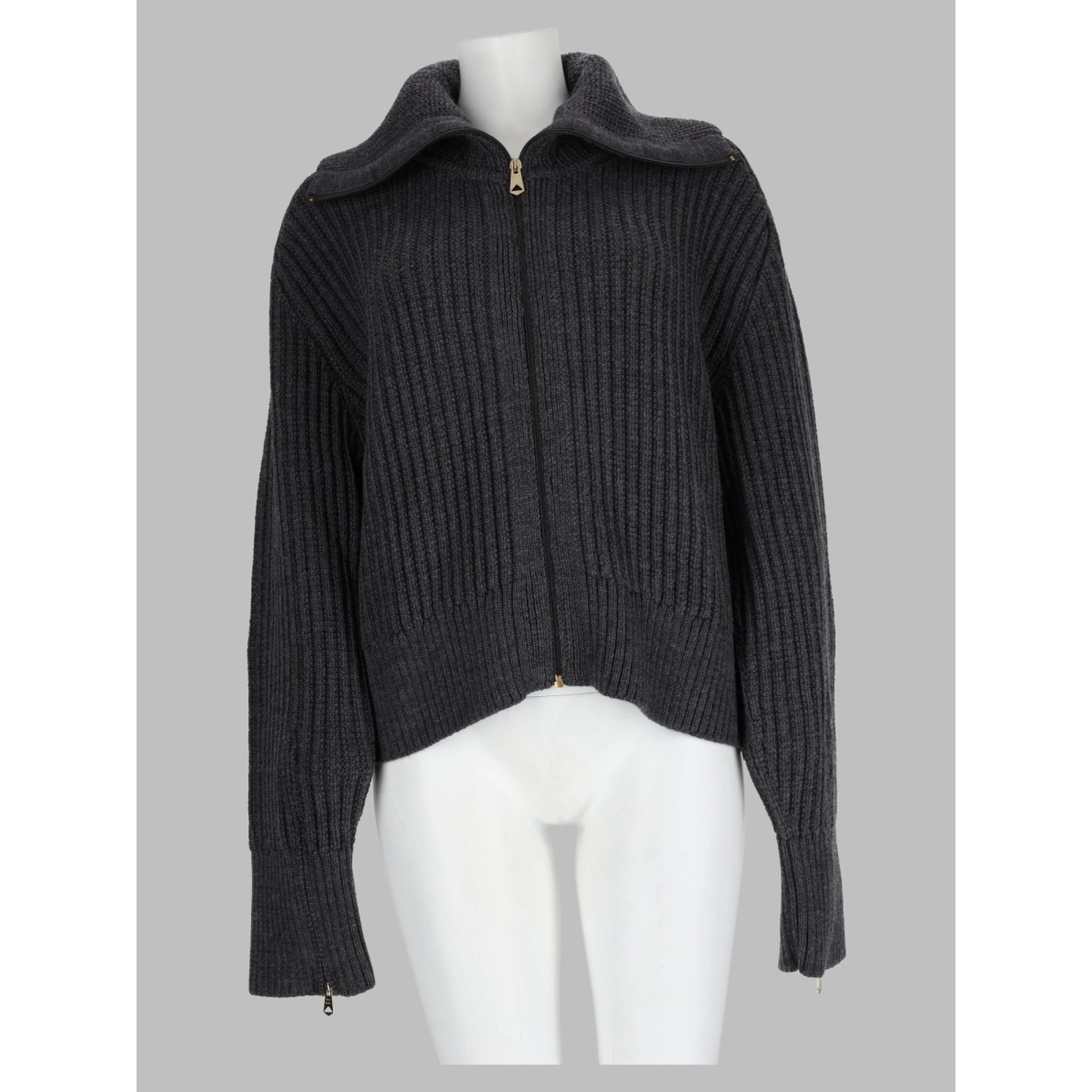 Cardigan In Lana Con Zip