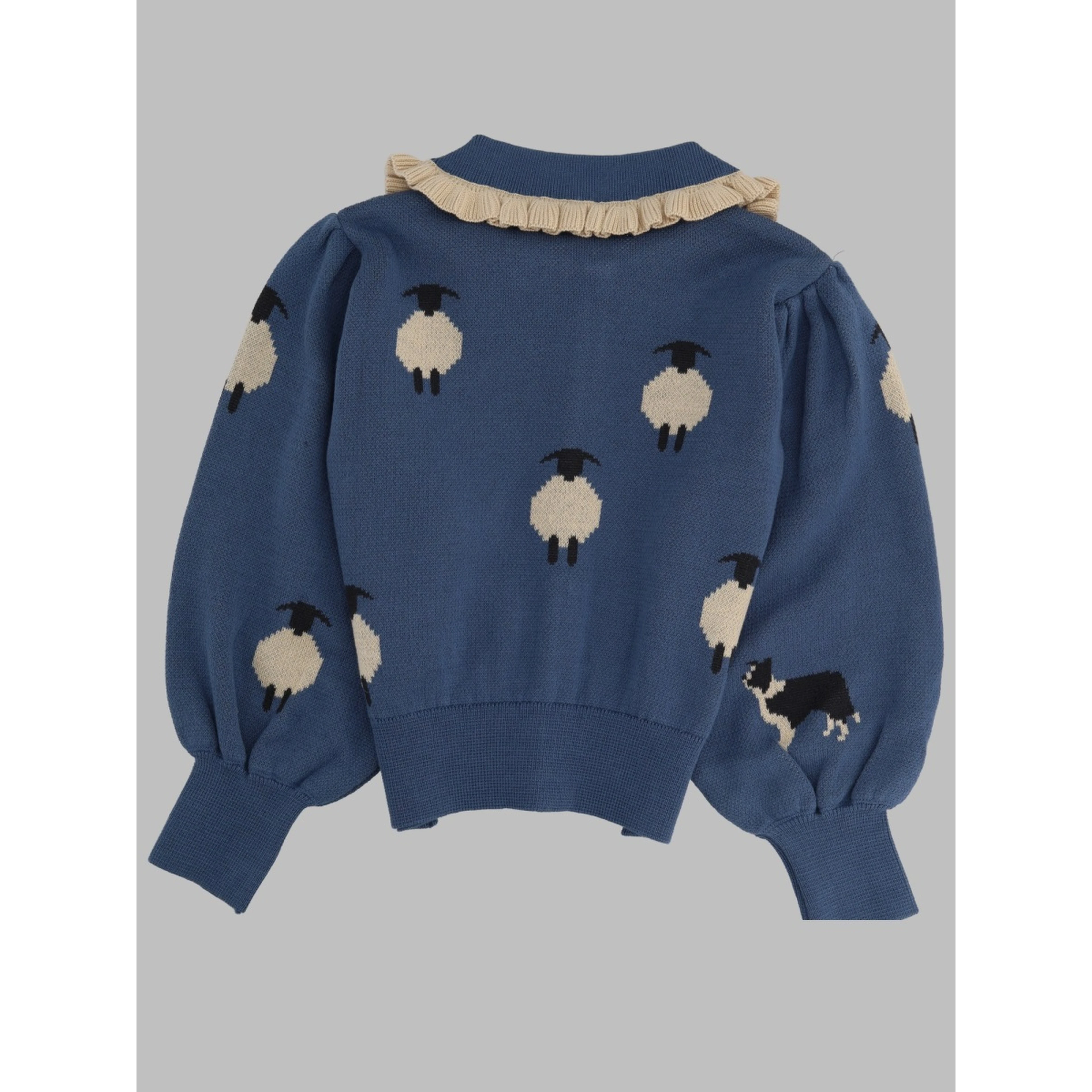 cardigan col volant jacquard