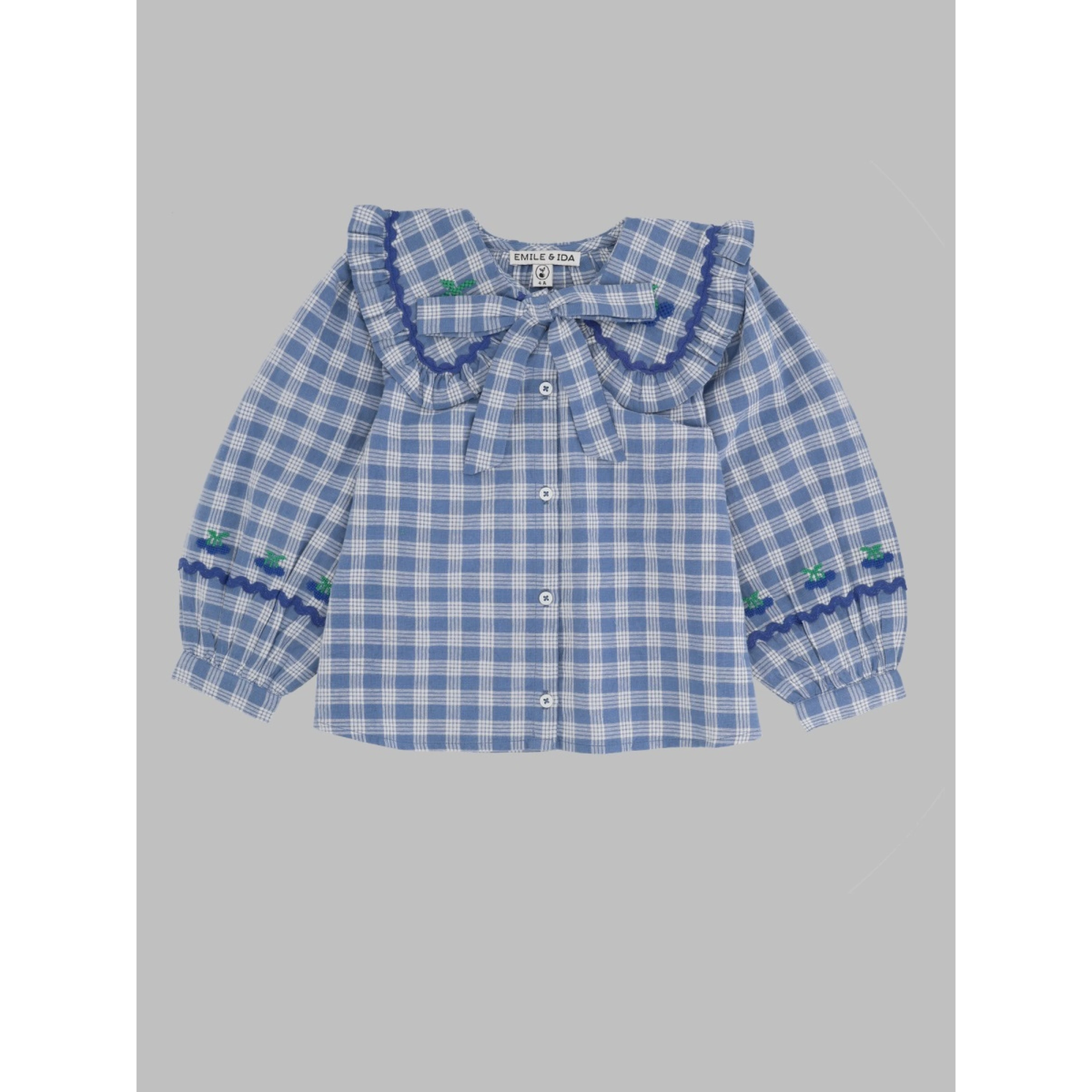 blouse grand col carreau