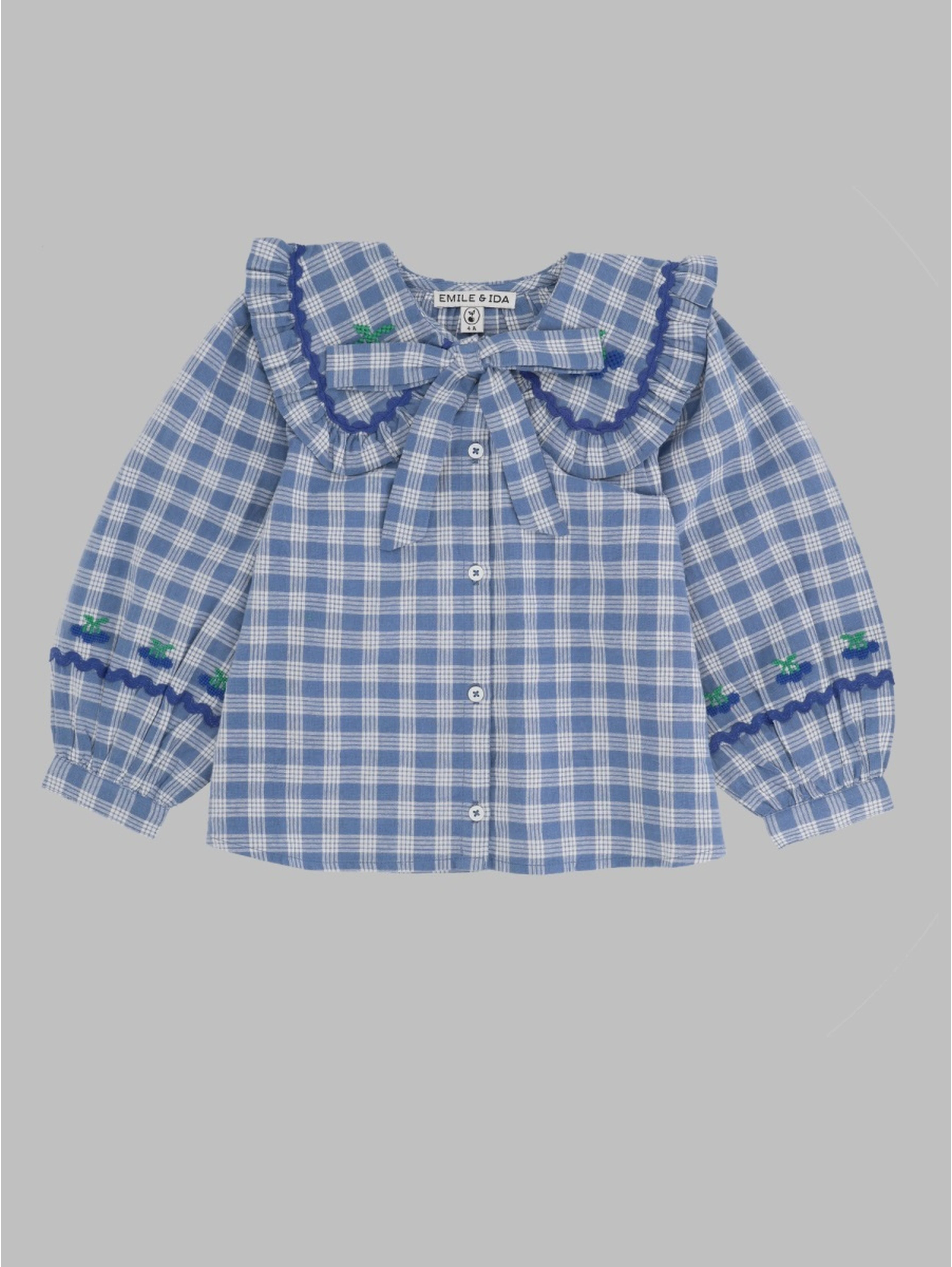 blouse grand col carreau
