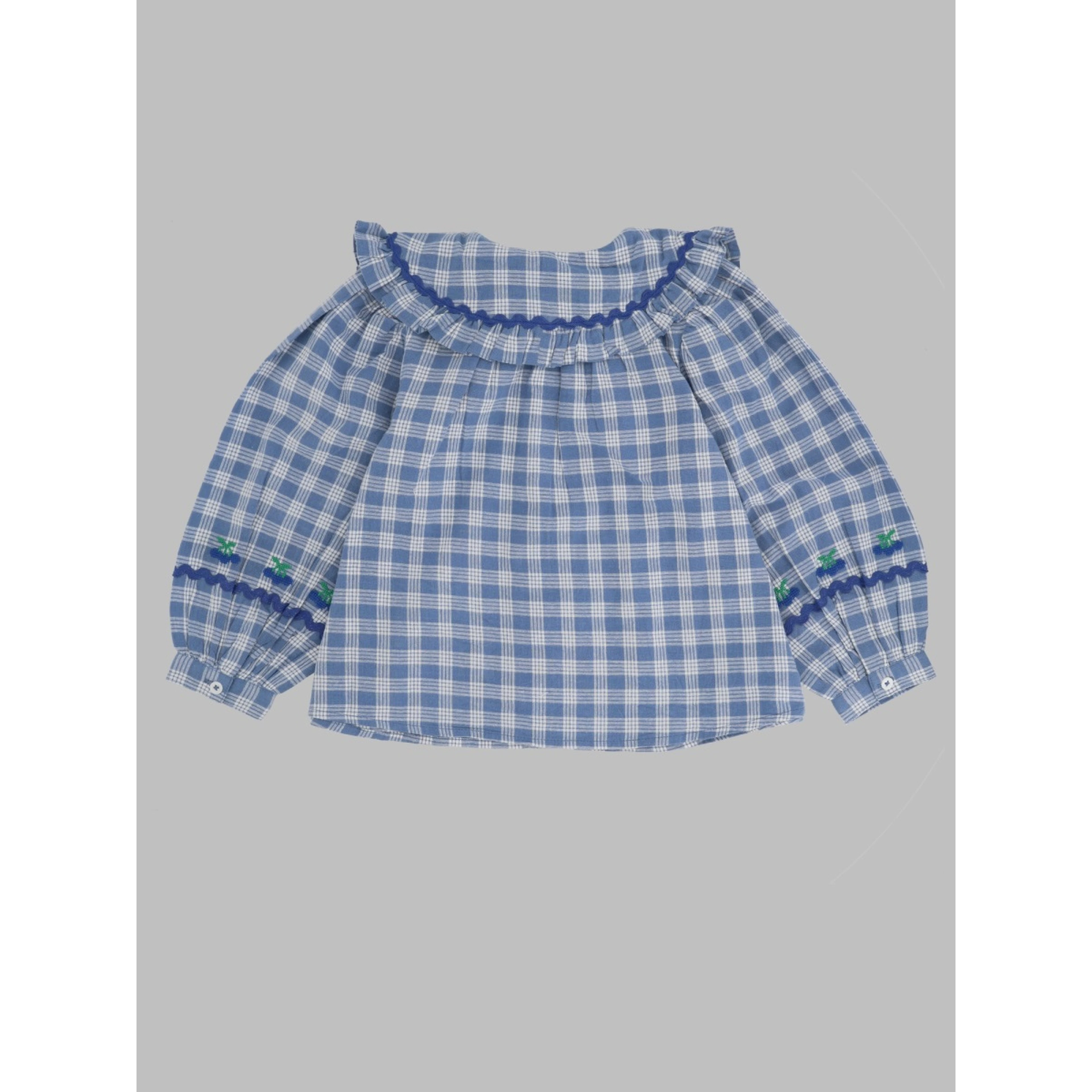 blouse grand col carreau