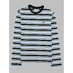 T-Shirt a Righe Con Logo