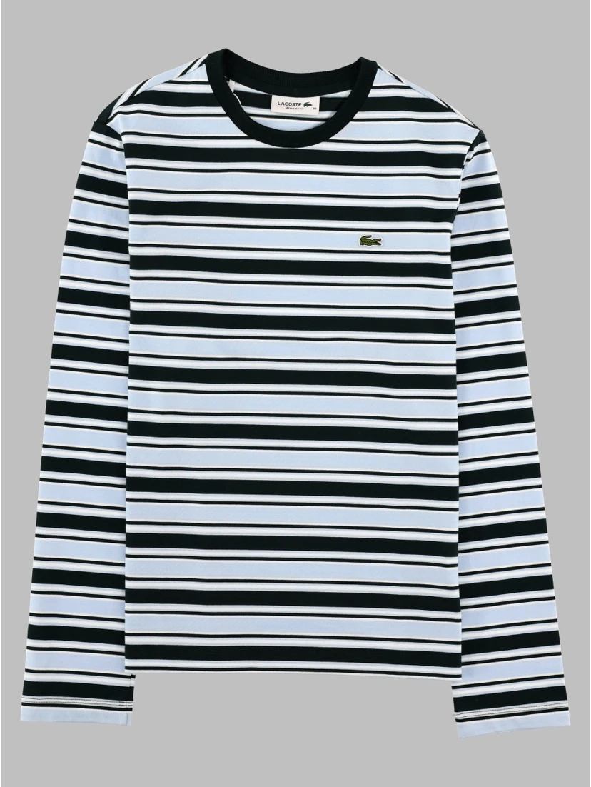T-Shirt a Righe Con Logo