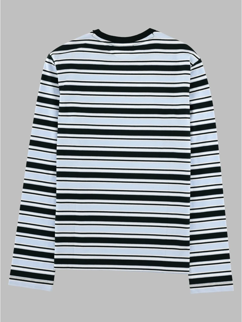 T-Shirt a Righe Con Logo