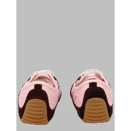 Sneaker Slim Con Dettagli In Suede