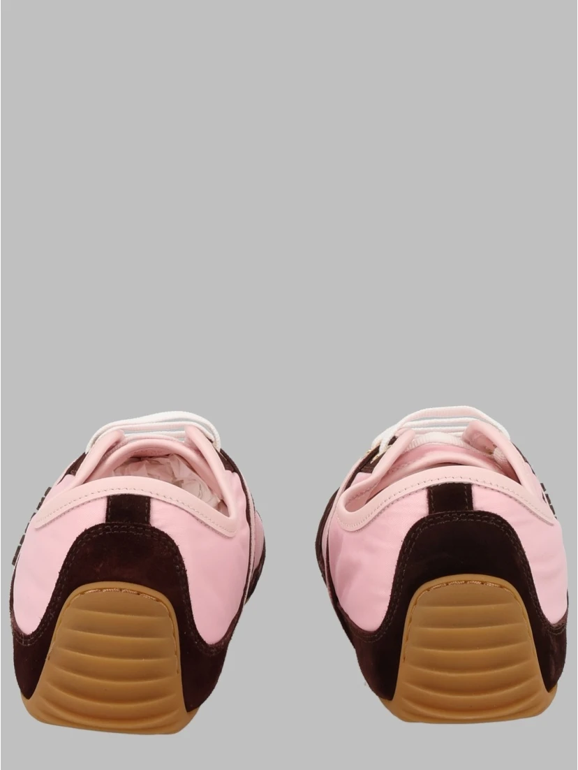Sneaker Slim Con Dettagli In Suede