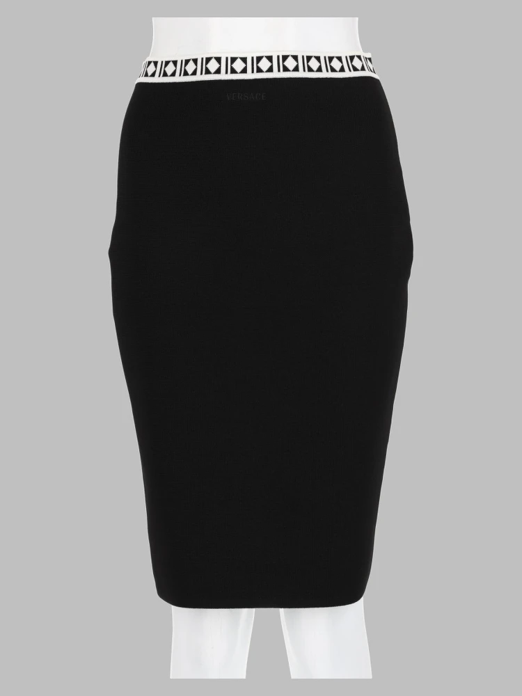 Gonna Midi Jacquard con Logo