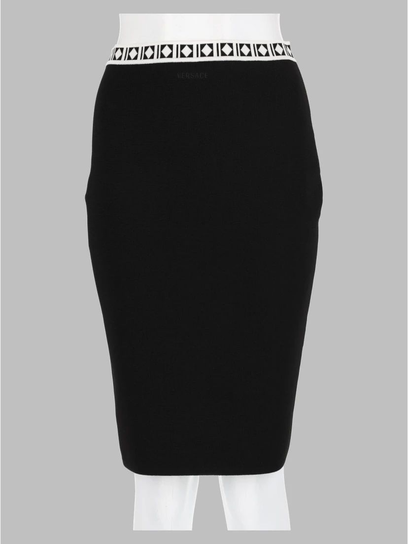 Gonna Midi Jacquard con Logo