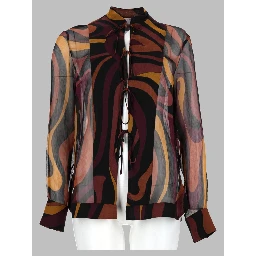 Camicia in Creponne Con Stampa "Marmo"